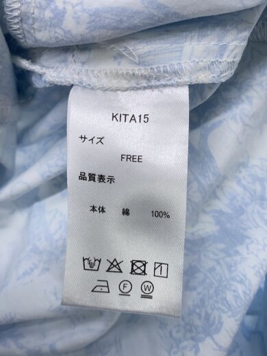 商品画像：長袖ワンピース/--/コットン/BLU/総柄 4