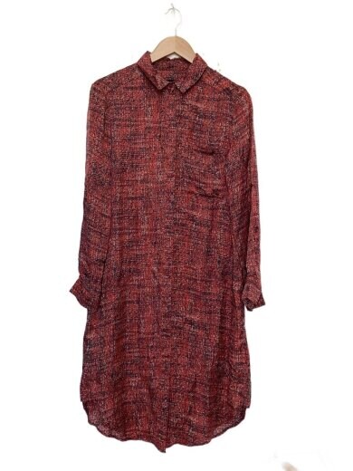 商品画像：シャツワンピース/40/レーヨン/RED/総柄// 1