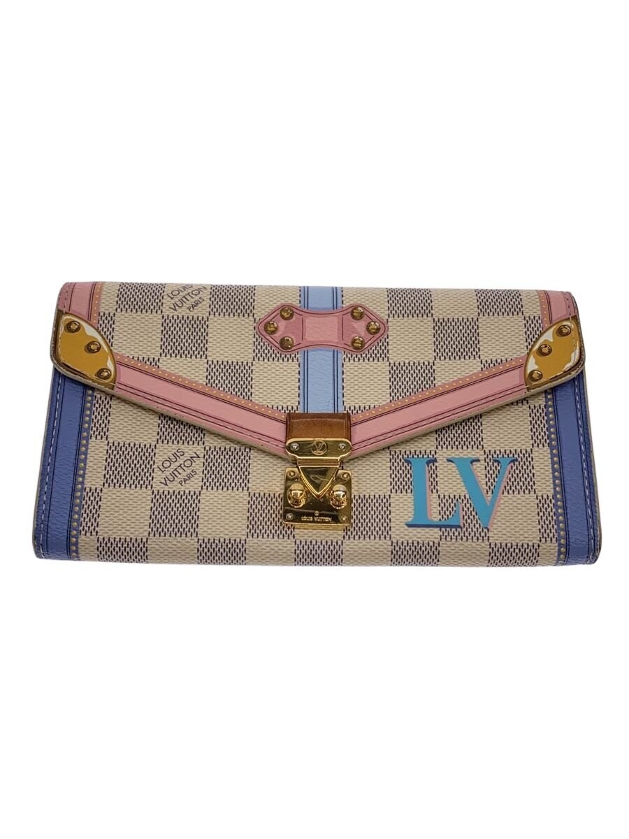 LOUIS VUITTON / ポルト・フォイユ・サラ_ダミエ・アズール_サマートランク/PVC/WHT/総柄/レディース