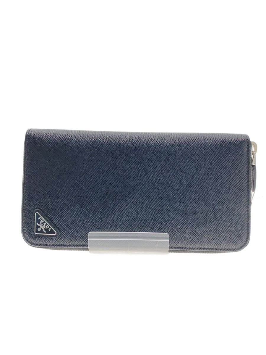 PRADA / サフィアーノ/トライアングル/長財布/--/BLK/無地/メンズ