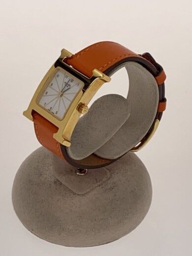 商品画像：クォーツ腕時計/アナログ/レザー/WHT/ORN 2