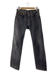 ストレートパンツ/31/デニム/ブラック/ボタンフライ