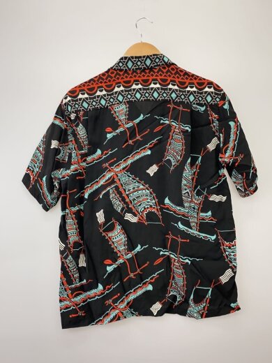 商品画像：アロハシャツ/M/レーヨン/BLK/ブラック/黒/// 2