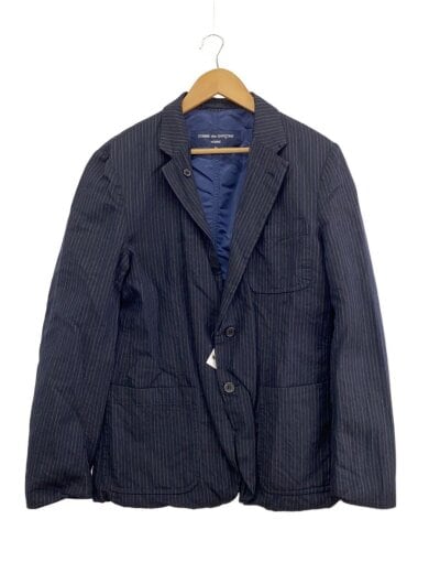 商品画像：テーラードジャケット/M/コットン/BLK/ストライプ/hd-j012// 1