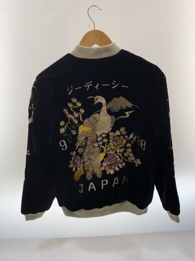 商品画像：スカジャン/S/コットン/BLK/無地/ブラック/黒/リバーシブル/刺しゅう/ 2