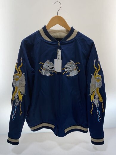 商品画像：スカジャン/XL/コットン/BLK/無地/ブラック/リバーシブル/黒/刺しゅう 7