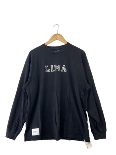 商品画像：長袖Tシャツ/3/コットン/BLK/無地 1