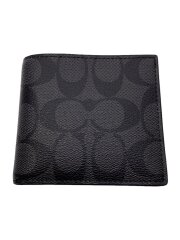 コインウォレット_シグネチャー/PVC/BLK/総柄/メンズ/スクエア
