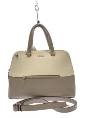 2WAY/バイカラー/ショルダーバッグ/レザー/ベージュ