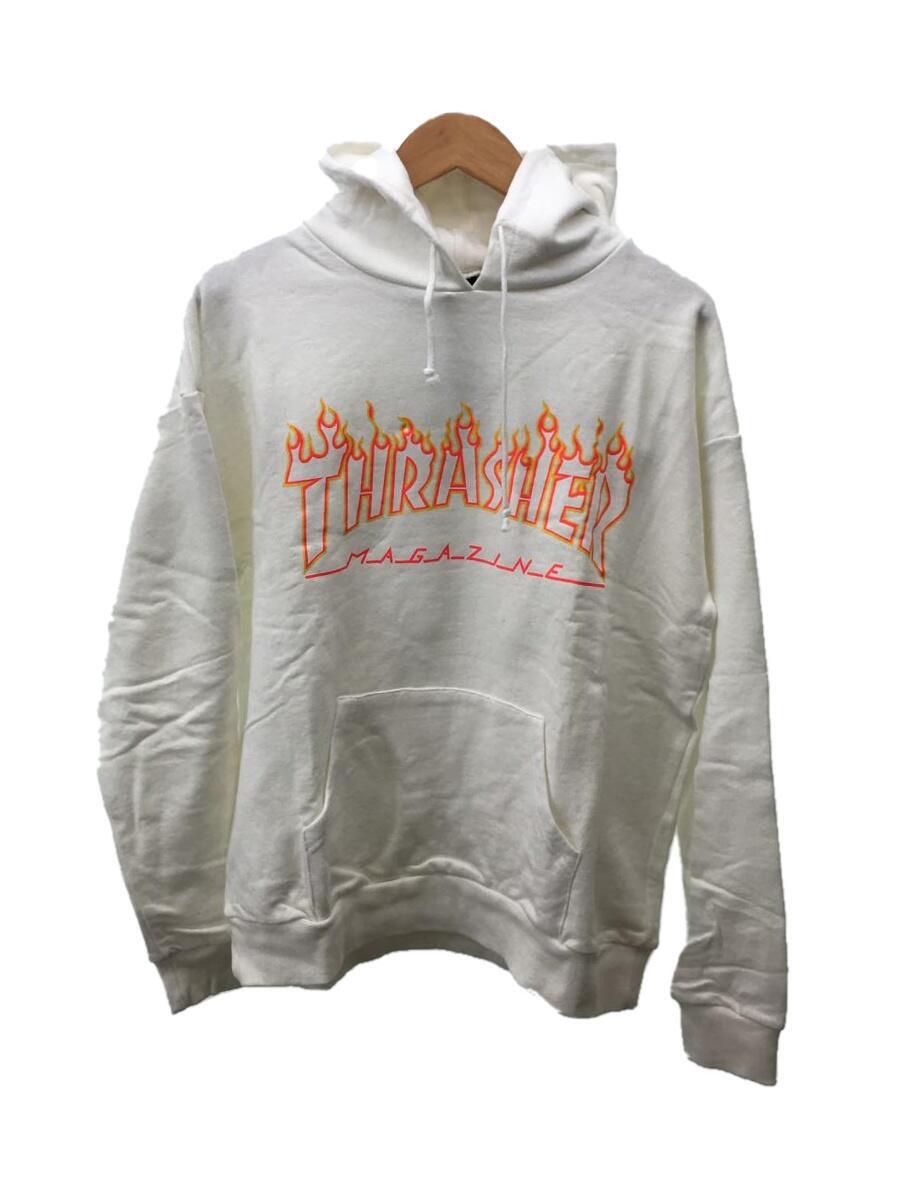 高品質 低価格 Thrasherプルオーバーパーカー L コットン スウェット ホワイト 白 フロントロゴ トップス 商品情報 Kwanzas Ao