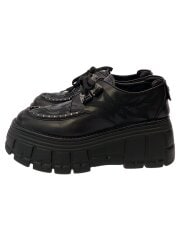 ダービーシューズ/厚底/シューズ/38.5/BLK/レザー