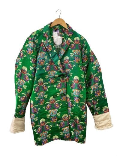 商品画像：チャイナ柄フェイクファー袖コート/3/--/GRN/総柄/PN17AW－019/※色褪せ有// 1