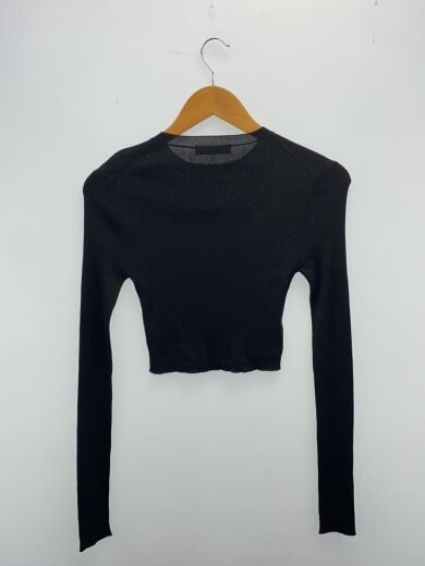 商品画像：ロゴ入りシルククロップドセーター/ニット・セーター(薄手)/38/シルク/BLK/P24S1G// 2