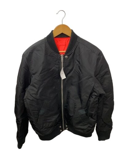 商品画像：フライトジャケット/M/ナイロン/BLK/ヨゴレ多/J-ROSS-NEW- LOGO-REV/リバーシブル 1