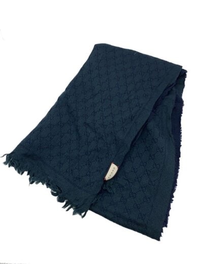 商品画像：マフラー/ウール/NVY/総柄/レディース 1