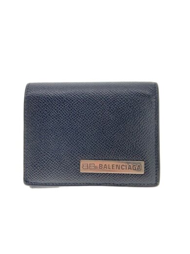 商品画像：3つ折り財布/レザー/BLK/無地/メンズ/672184 1