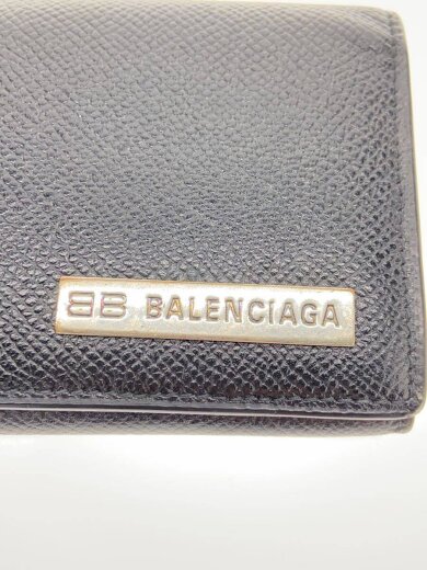 商品画像：3つ折り財布/レザー/BLK/無地/メンズ/672184 3