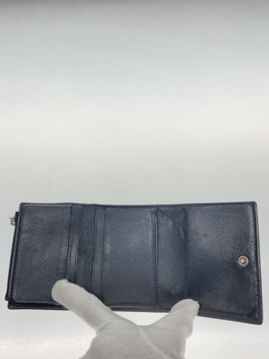 商品画像：3つ折り財布/レザー/BLK/無地/メンズ/672184 4