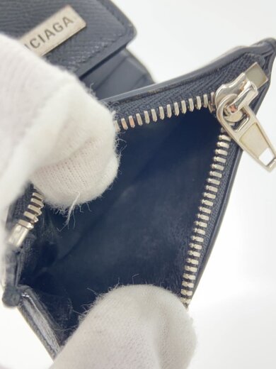 商品画像：3つ折り財布/レザー/BLK/無地/メンズ/672184 5