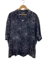 23SS/SPIDERWEB HAWAIIAN SHIRT/S/XL/レーヨン/ブラック/231TSNH-SHM08