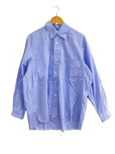 商品画像：長袖シャツ/S/コットン/BLU/ストライプ 1