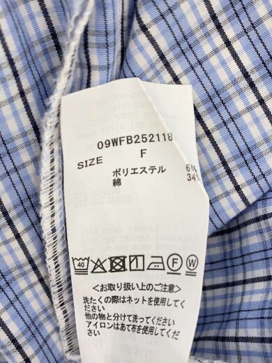 商品画像：リボン付きストライプオーバーシャツ/one/ポリエステル/BLU/チェック/09WFB252118 4
