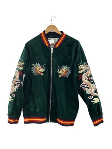 商品画像：PANMAX/別珍スカジャン/--/ベロア/GRN 1