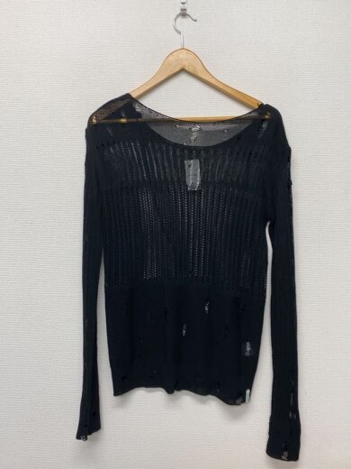 商品画像：2-WAY DAMAGE KNIT LONG SLEEVE/ニット・セーター(薄手)/--/アクリル/BLK// 2