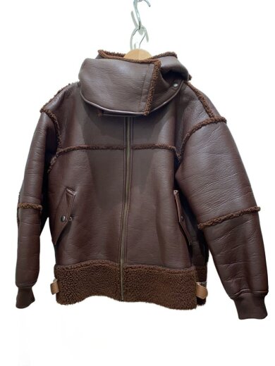 商品画像：FAKE LEATHER×BOA ZIP BLOUSON/36/フェイクレザー/BRW/8625-151-0206 1