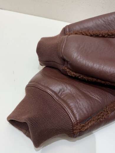 商品画像：FAKE LEATHER×BOA ZIP BLOUSON/36/フェイクレザー/BRW/8625-151-0206 4