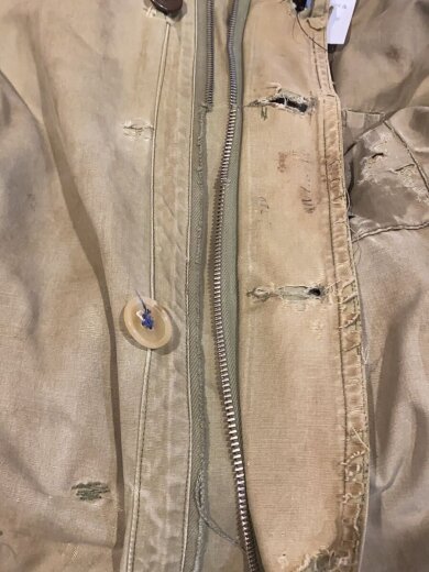 商品画像：Vintage/40s/M-41/オーバーコート/アルパカライナー/コの字ジップ/カーキ// 6