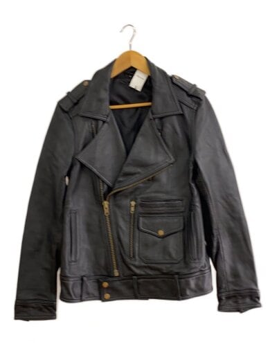 商品画像：ダブルライダースジャケット/M/牛革/BLK 1