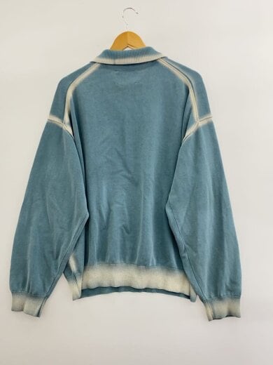 商品画像：ハイツイストピグメントブリーチロングスリーブニットポロシャツ/0/コットン/BLU/11252361302// 2