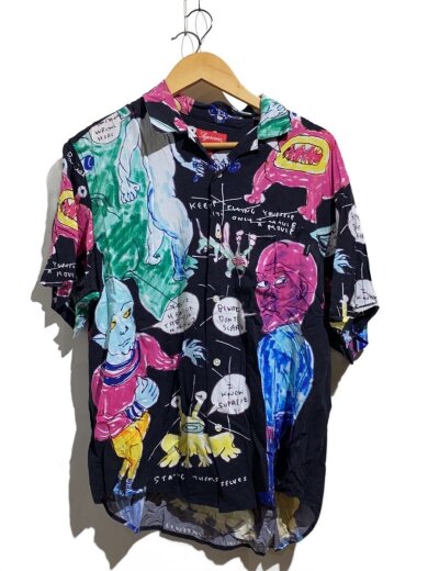 商品画像：20SS/daniel johnston/半袖シャツ/M/レーヨン/BLK/総柄 1