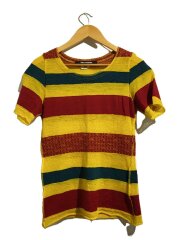 ad2005/インサイドアウト/縮絨/Tシャツ/S/ウール/YLW/ボーダー/jq-t007