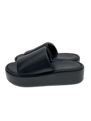 プラットフォームレザーサンダル/38/BLK/656960