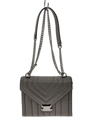 WHITNEY/キルテッド/フラップ/チェーン/ショルダーバッグ/レザー/GRY/AV-1806