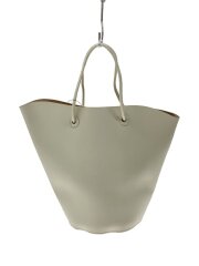 W FACE HANDBAG/ハンドバッグ/レザー/WHT/無地