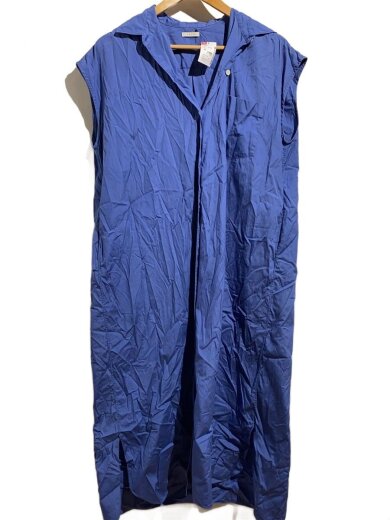 商品画像：FRENCH SLEEVE OPEN-FRONTノースリーブワンピース/0/コットン/BLU/l2101-dr003// 1