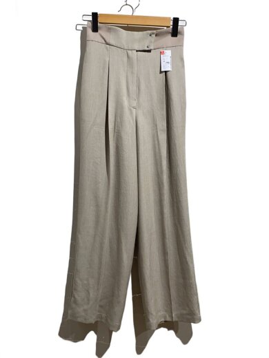 商品画像：ネオリネンワイドストレートパンツ/2/ポリエステル/GRN/142240007 1