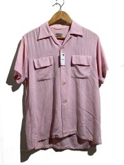 50s/60s/brewster/半袖シャツ/M/レーヨン/PNK