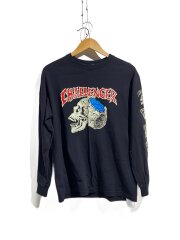 ZOMBIE SKULL L/S TEE/長袖Tシャツ/M/コットン/BLK