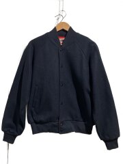 STARWEARS/COLUMBIA/刺繍/裏地サテン/スタジャン/L/ウール/BLK/無地