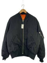 撥水ナイロンMA-1/フライトジャケット/XL/ナイロン/BLK