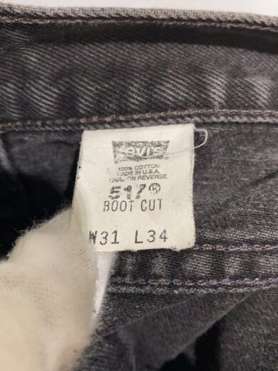 商品画像：90s/USA製/BOOT CUT/後染め/ボトム/31/デニム/BLK/517 6