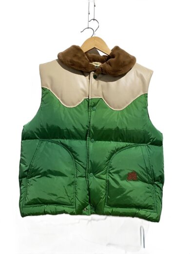 商品画像：LEATHER PUFFER VEST/ダウンベスト/M/ナイロン/GRN 1