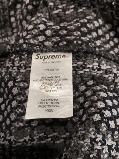 商品画像：23ss/Basket Weave Plaid Shirt/長袖シャツ/M/コットン/GRY 4