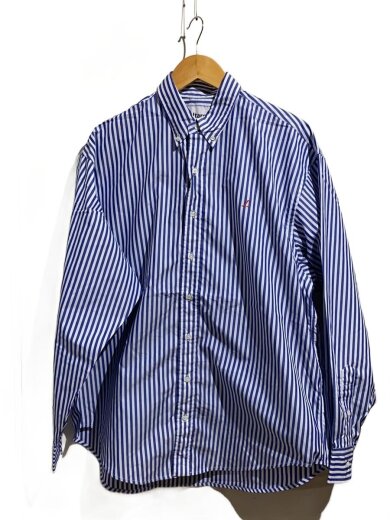商品画像：長袖シャツ/2/コットン/BLU/ストライプ/22-11201 1