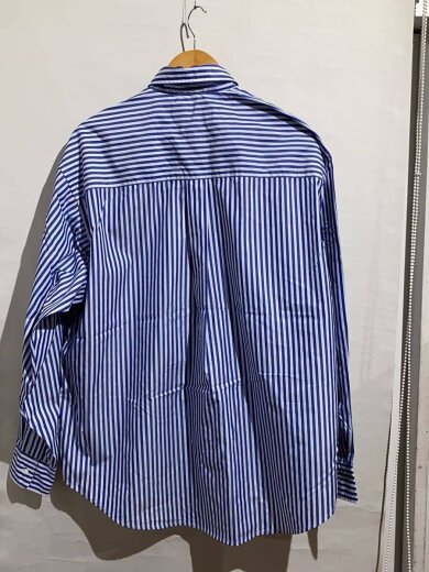 商品画像：長袖シャツ/2/コットン/BLU/ストライプ/22-11201 2