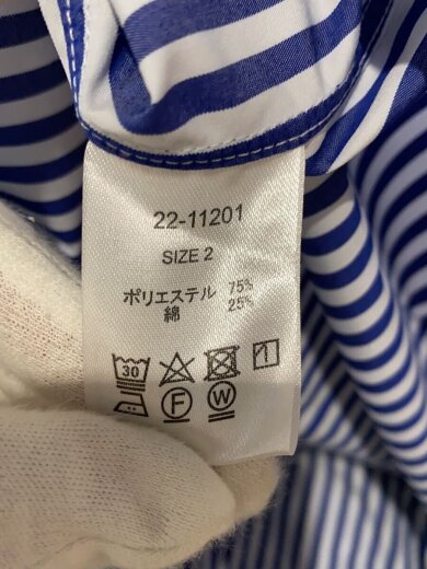 商品画像：長袖シャツ/2/コットン/BLU/ストライプ/22-11201 4